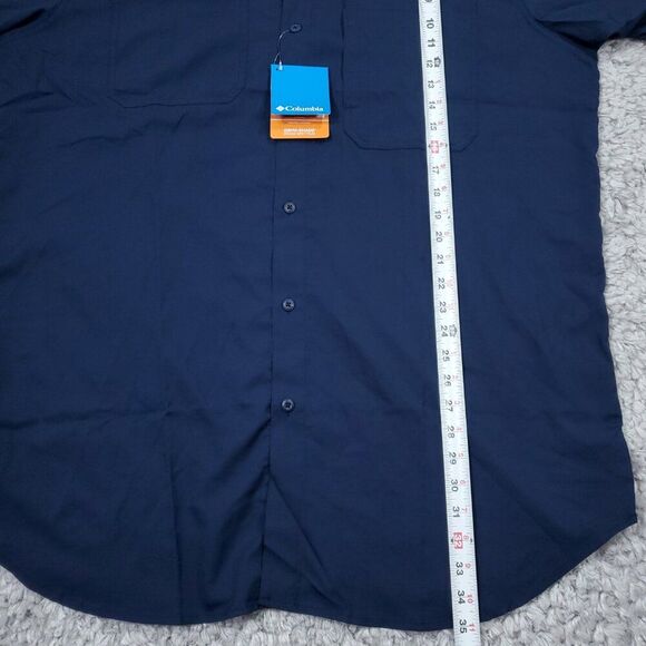 Columbia Omni Shade Men's Silver Ridge Utility Lite Shirt Dark Blue Size 2XT - Picture 9 of 9